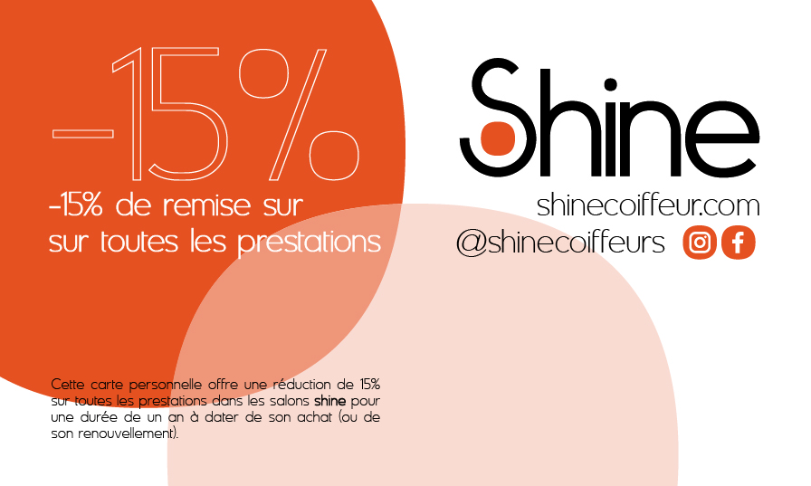 shine coiffeur - carte club shine verso